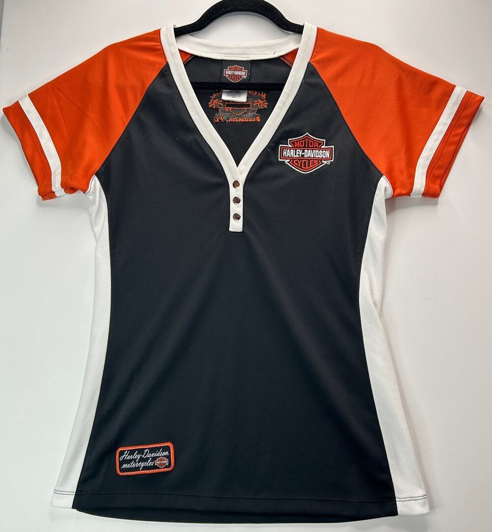 Harley Davidson Colorblock Jersey Manatee River Bradenton, FL Women Large